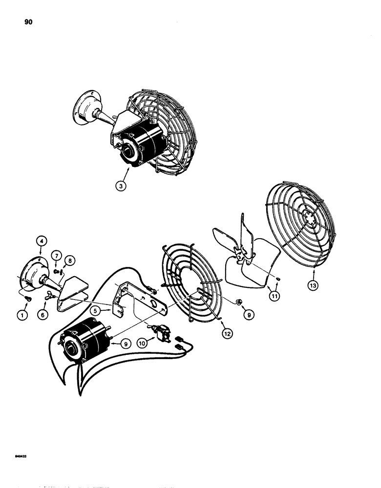 Схема запчастей Case 880D - (090) - DEFROSTER (06) - ELECTRICAL SYSTEMS