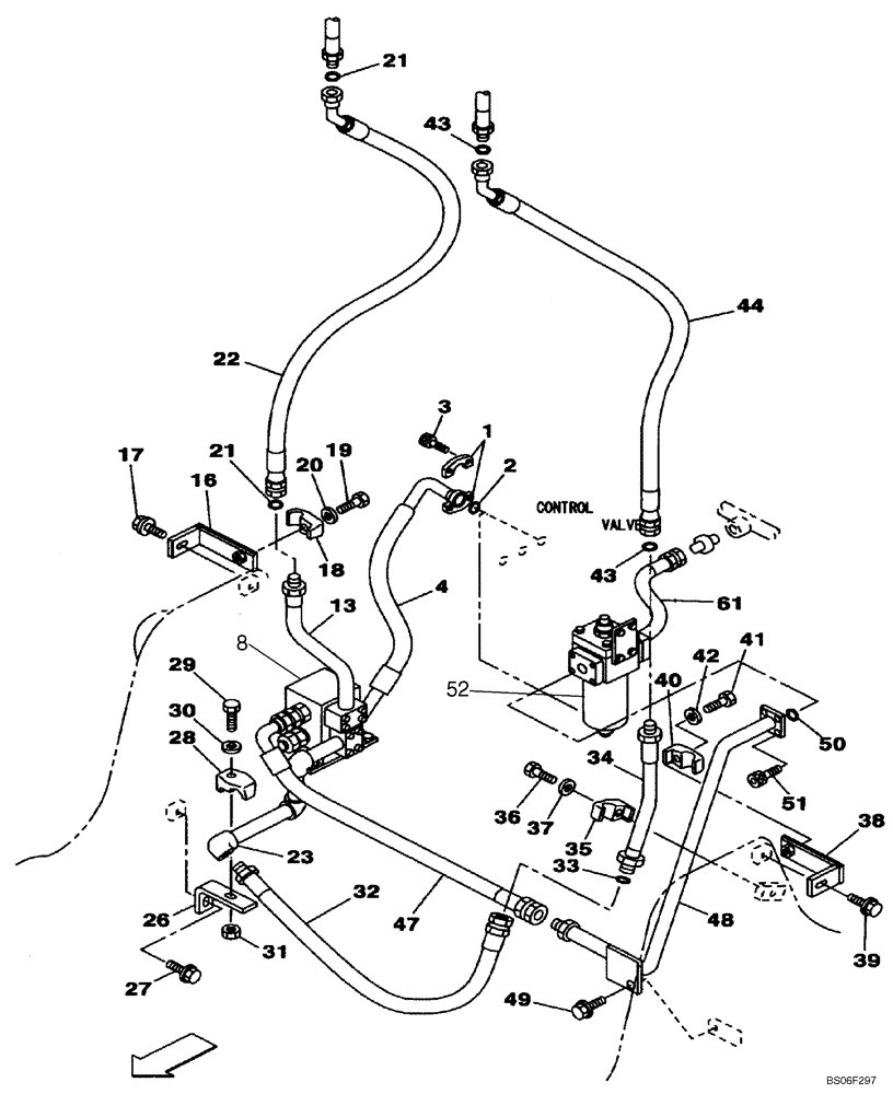 Схема запчастей Case CX160 - (08-39A) - HYDRAULICS, AUXILIARY - SINGLE ACTING CIRCUIT, PEDAL ACTIVATED (DAC0716849 - ) (08) - HYDRAULICS