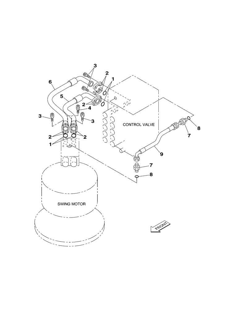 Схема запчастей Case CX350 - (08-041-00[01]) - HYDRAULIC CIRCUIT - SWING MOTOR (08) - HYDRAULICS