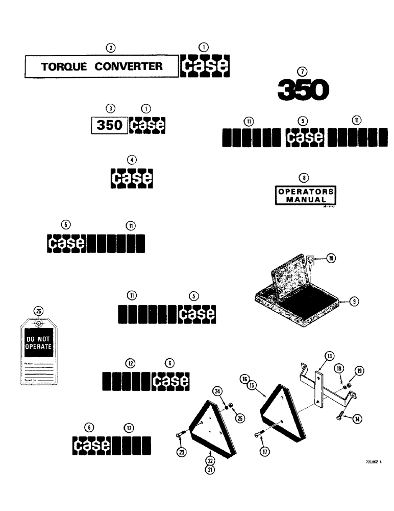 Схема запчастей Case 350 - (432) - DECALS (05) - UPPERSTRUCTURE CHASSIS