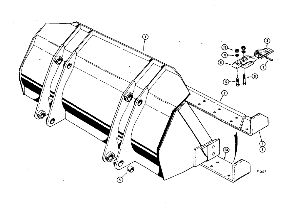 Схема запчастей Case 850 - (210[1]) - LOADER BUCKET 1-3/8 CUBIC YARD BUCKET (MACHINERY ITEM) (05) - UPPERSTRUCTURE CHASSIS