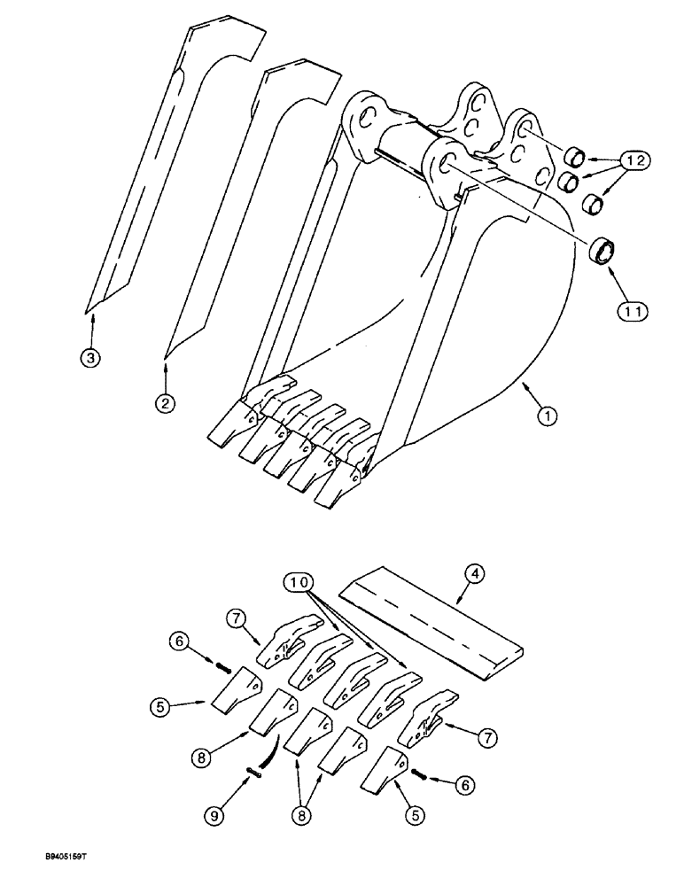 Схема запчастей Case 580L - (9-062) - UNIVERSAL BACKHOE BUCKET, 610 MM (24 INCH) WIDE, 610 MM (24IN) WIDE (09) - CHASSIS/ATTACHMENTS