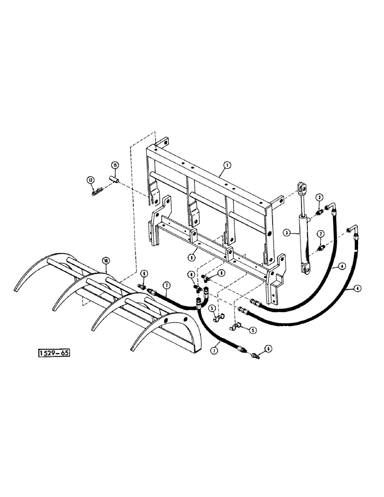 Схема запчастей Case 1529 - (168) - HYDRAULIC GRAPPLE 