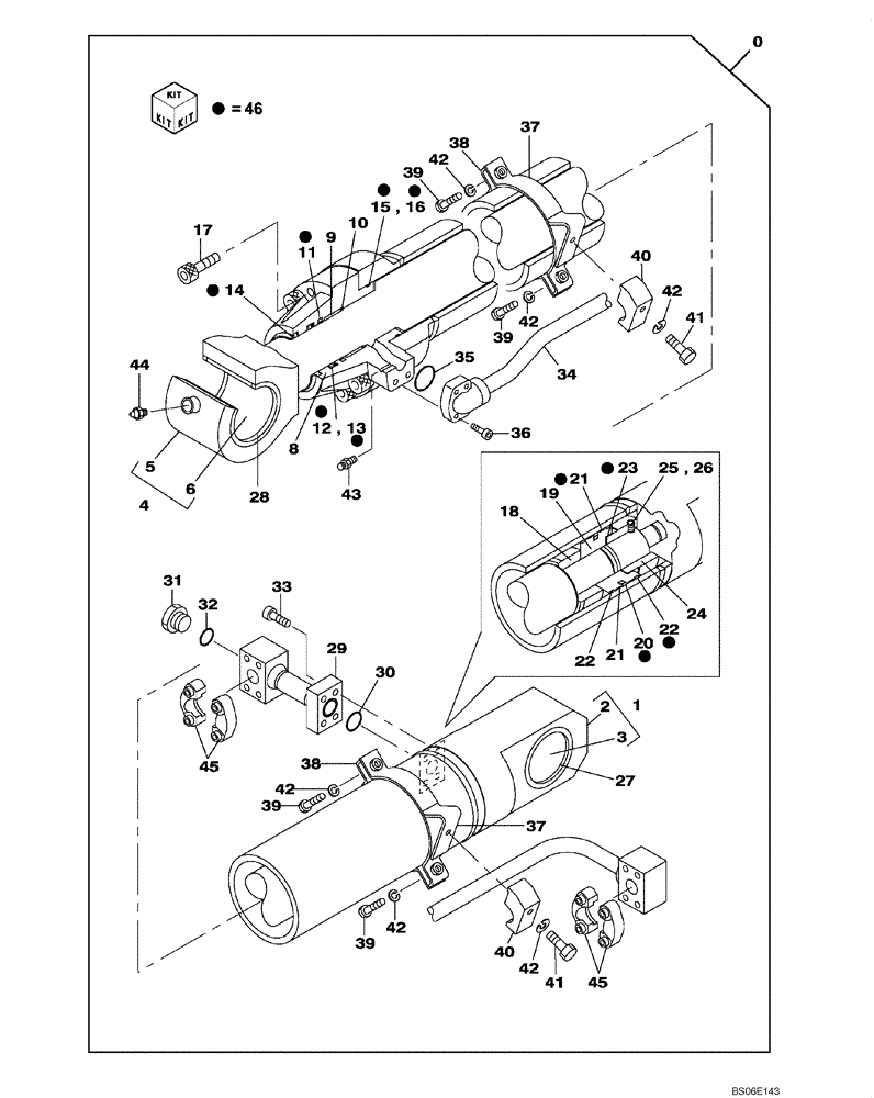 Схема запчастей Case CX800B - (08-75) - BUCKET CYLINDER - BOOM (8.40 M) - ARM (3.66 - 4.44 - 5.62 M) (08) - HYDRAULICS