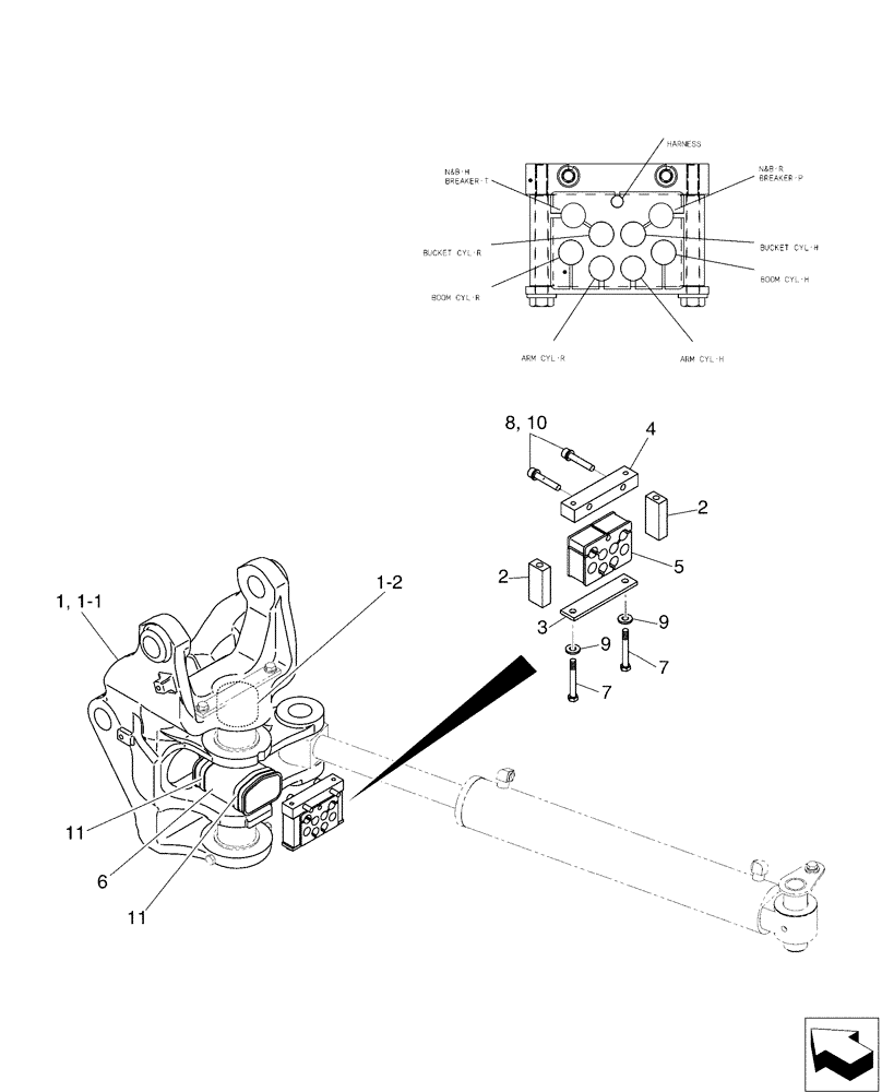 Схема запчастей Case CX50B - (01-004) - BRACKET GROUP, SWING (39) - FRAMES AND BALLASTING
