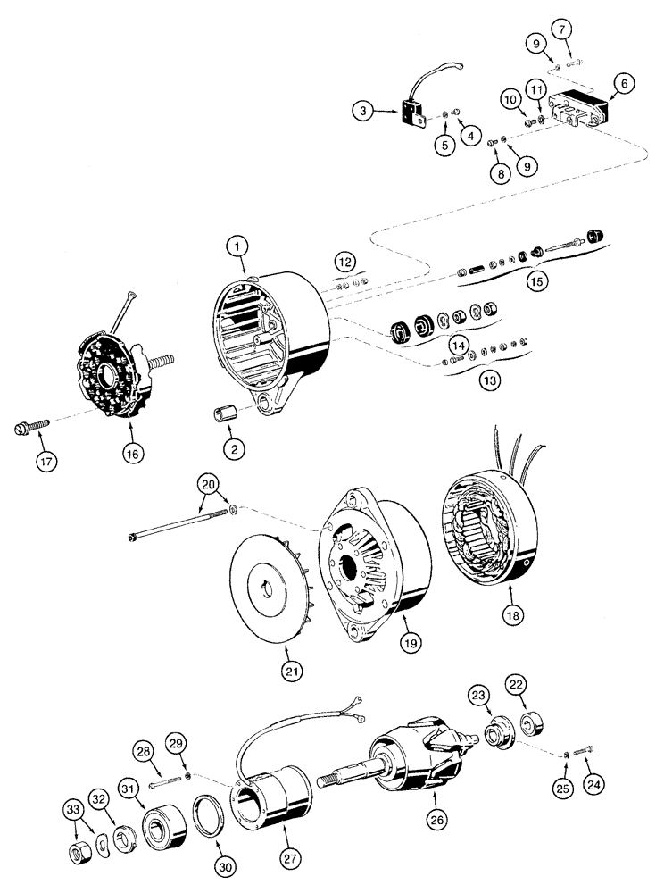 Схема запчастей Case 921B - (4-040) - ALTERNATOR ASSEMBLY (04) - ELECTRICAL SYSTEMS