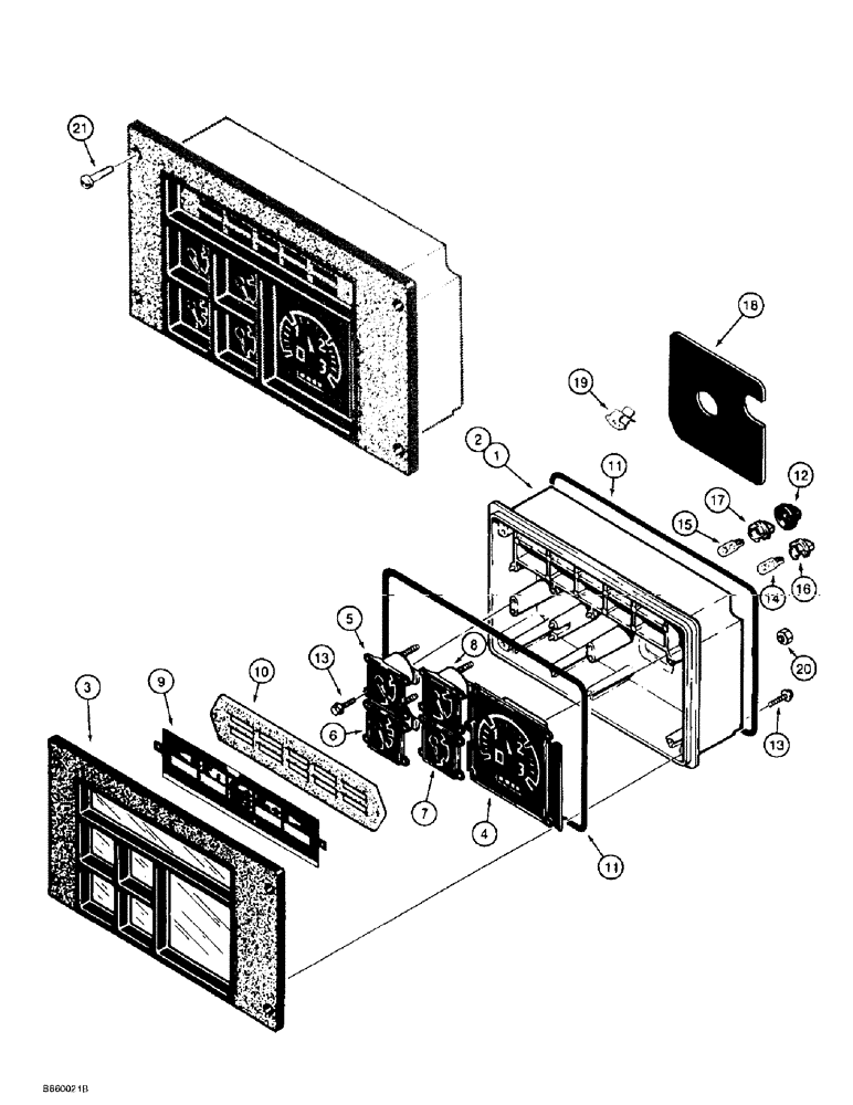 Схема запчастей Case 584E - (4-22) - INSTRUMENT CLUSTER (04) - ELECTRICAL SYSTEMS