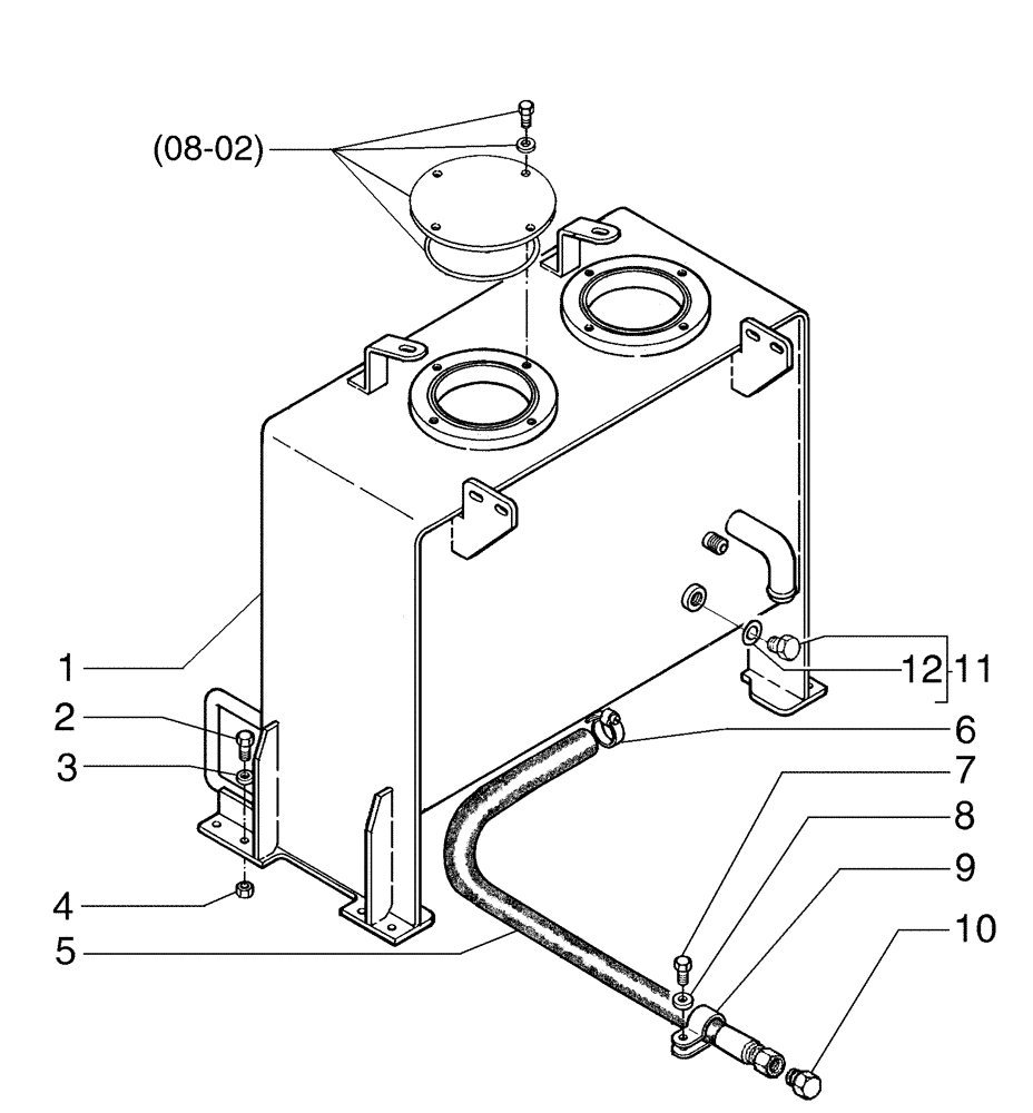 Схема запчастей Case 865B AWD - (08-01[01]) - HYDRAULIC TANK ASSY (08) - HYDRAULICS