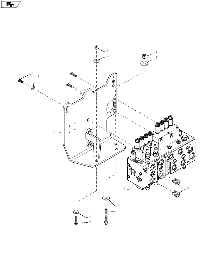 Схема запчастей Case 1150M WT/LGP - (35.102.AE[07]) - CONTROL VALVE - 4 SP W/PLUGS (35) - HYDRAULIC SYSTEMS