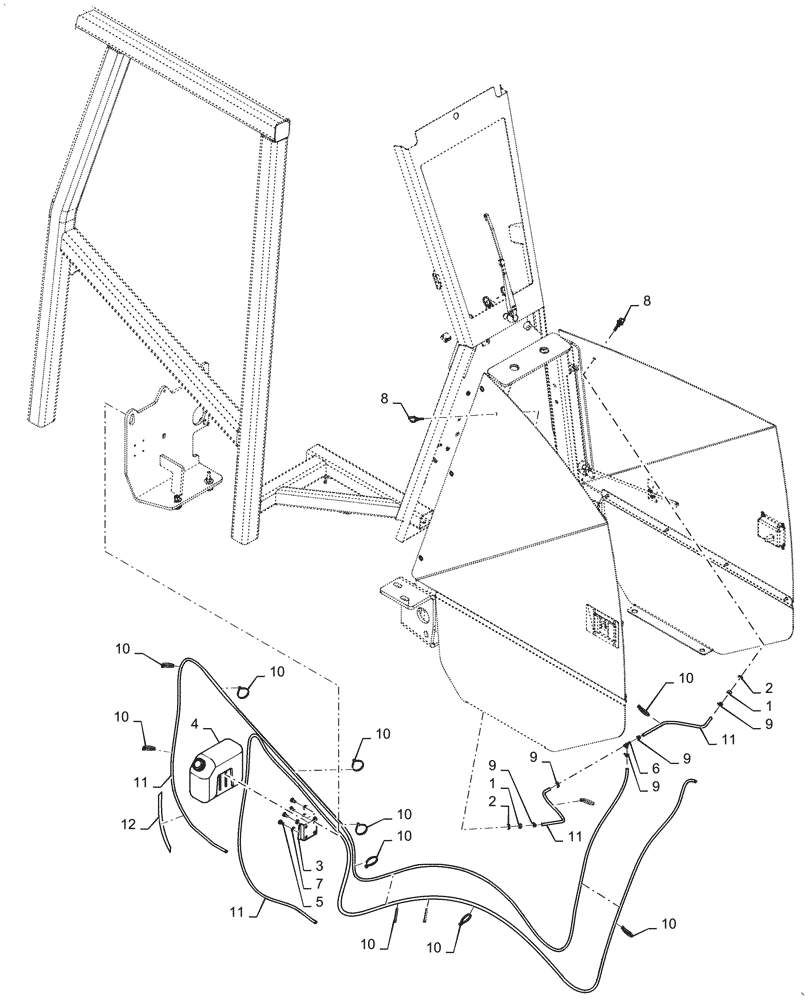 Схема запчастей Case 2050M XLT - (55.518.AP[01]) - WINDSHIELD WASHER (55) - ELECTRICAL SYSTEMS