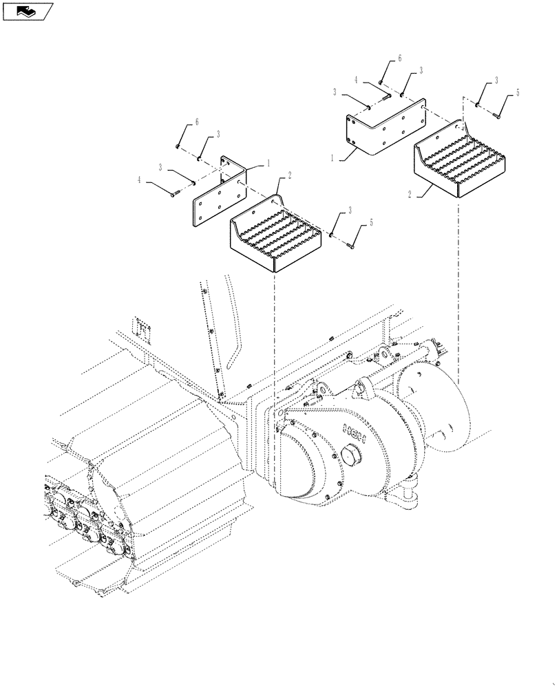 Схема запчастей Case 2050M XLT - (39.100.AS[01]) - WINCH FUEL ACCESS STEP (39) - FRAMES AND BALLASTING