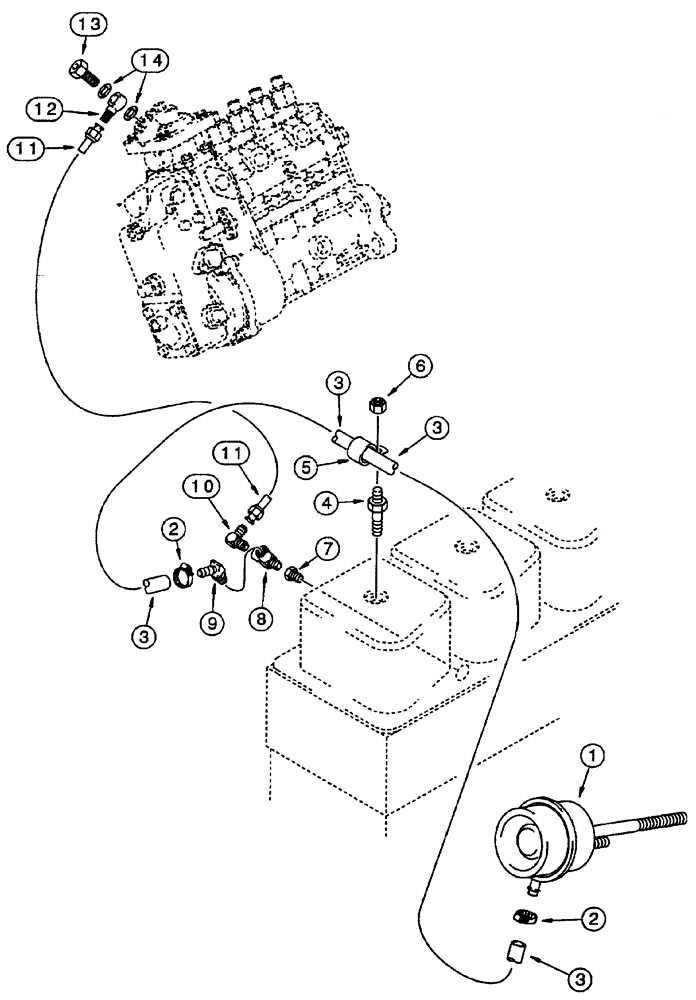 Схема запчастей Case 960 - (03-06) - ANEROID AND WASTEGATE SYSTEM (03) - FUEL SYSTEM