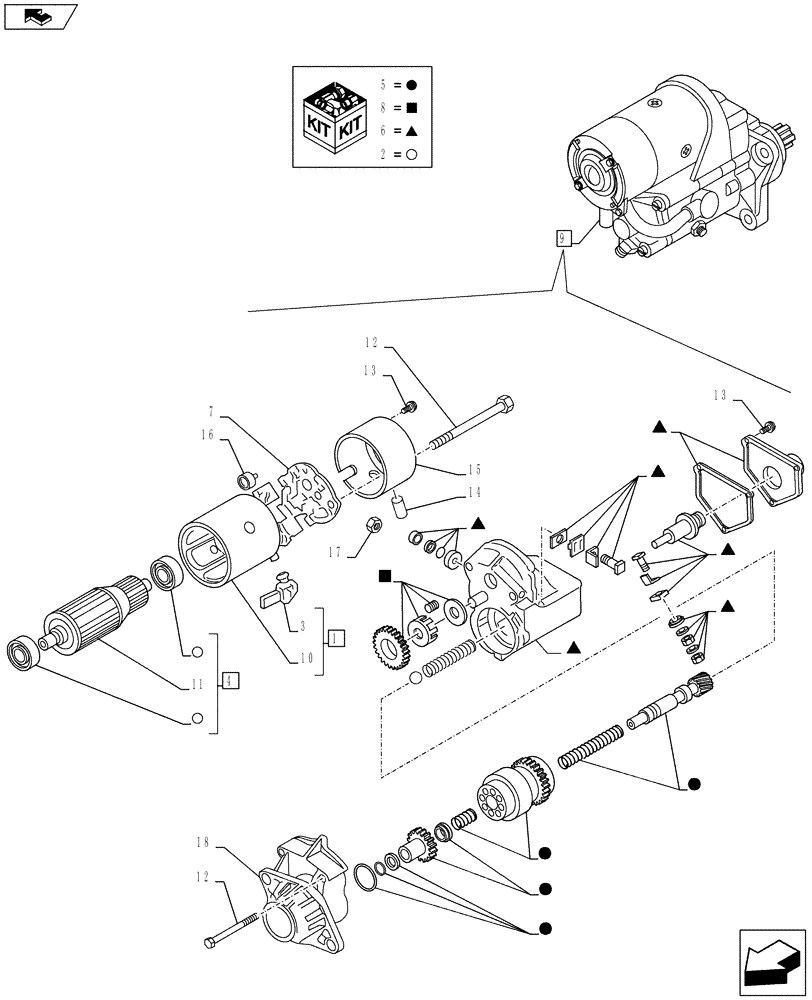 Схема запчастей Case F2CE9684U E026 - (55.201.AE[02]) - STARTER MOTOR, COMPONENTS (55) - ELECTRICAL SYSTEMS