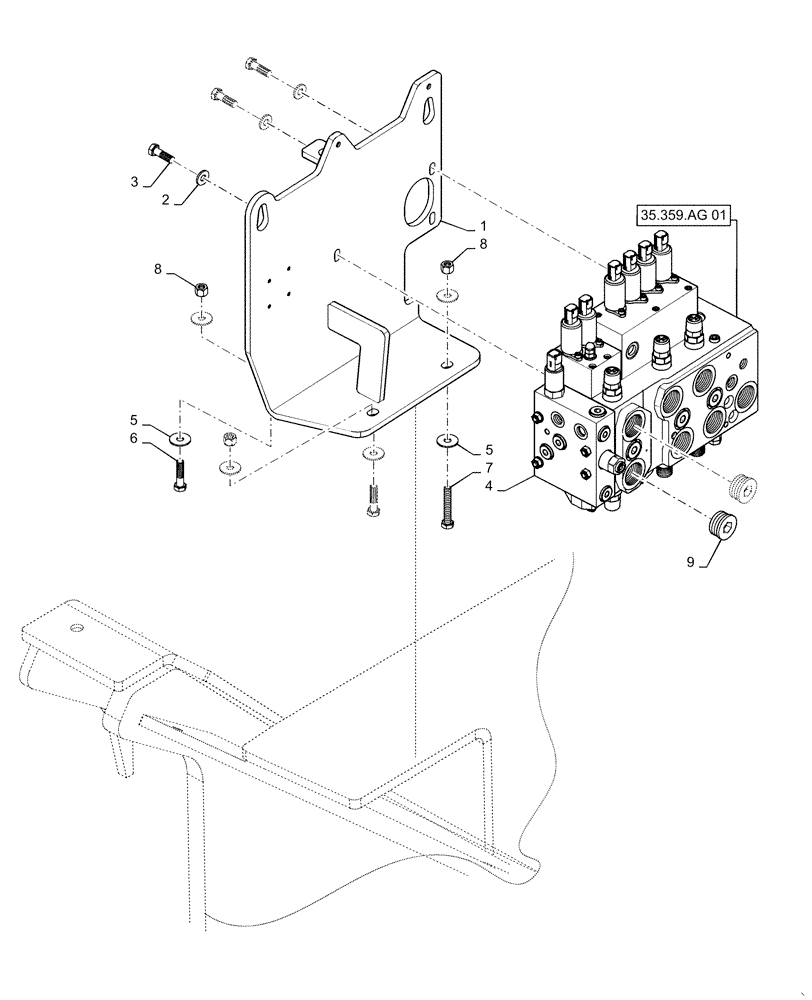 Схема запчастей Case 2050M WT/LGP - (35.102.AE[02]) - CONTROL VALVE - 3 SP BD PLUGS (35) - HYDRAULIC SYSTEMS