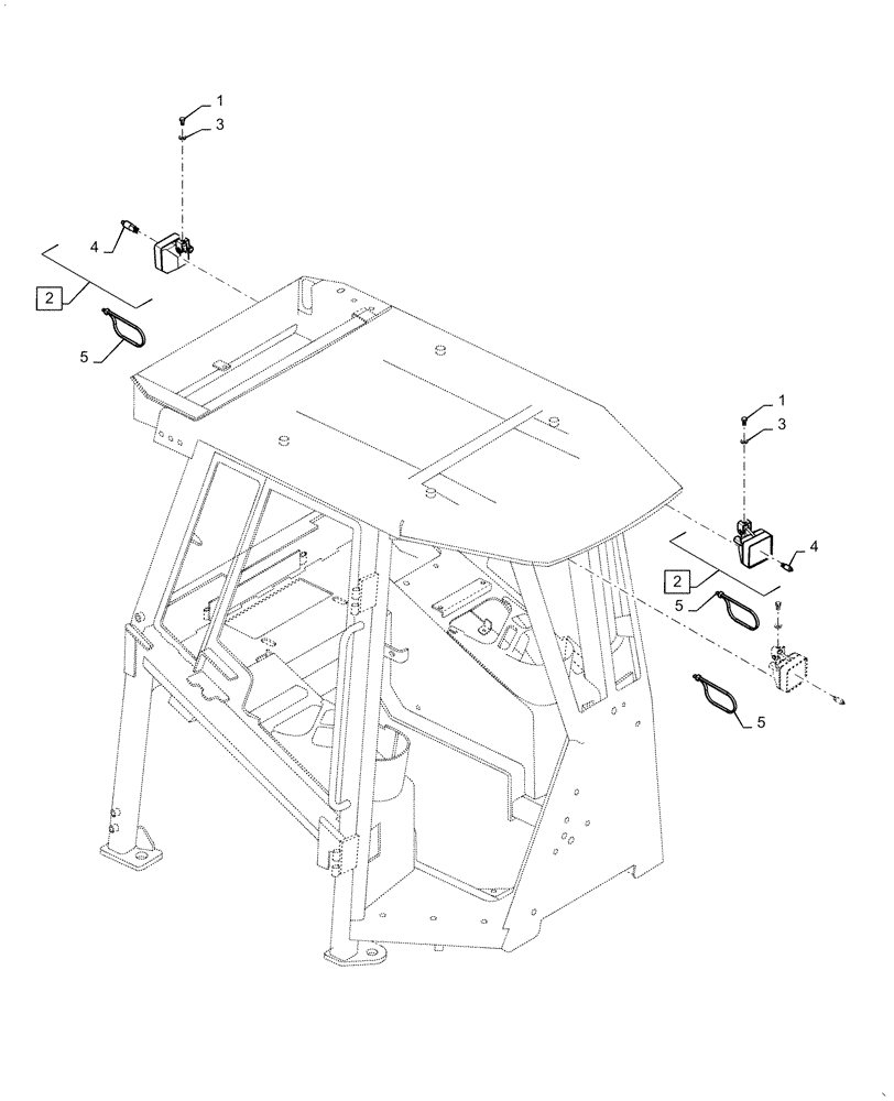 Схема запчастей Case 750M WT - (55.404.010) - VAR - 784529 - DELUXE LIGHTS CAB (55) - ELECTRICAL SYSTEMS