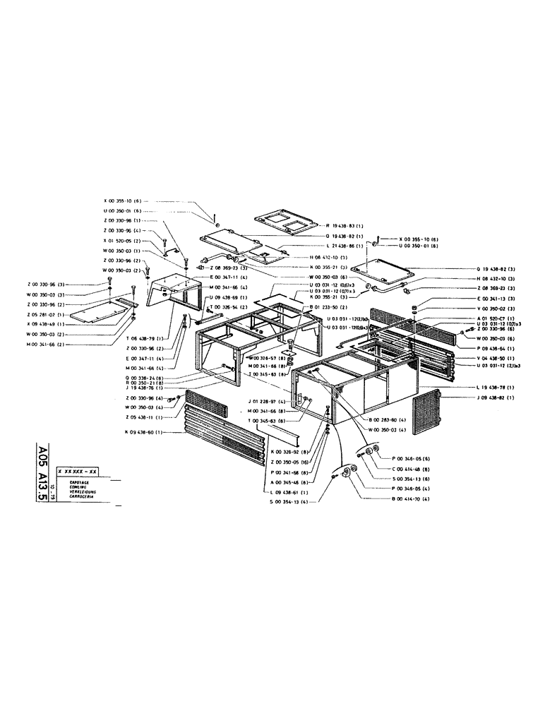 Схема запчастей Case RC200L - (004) - COWLING 