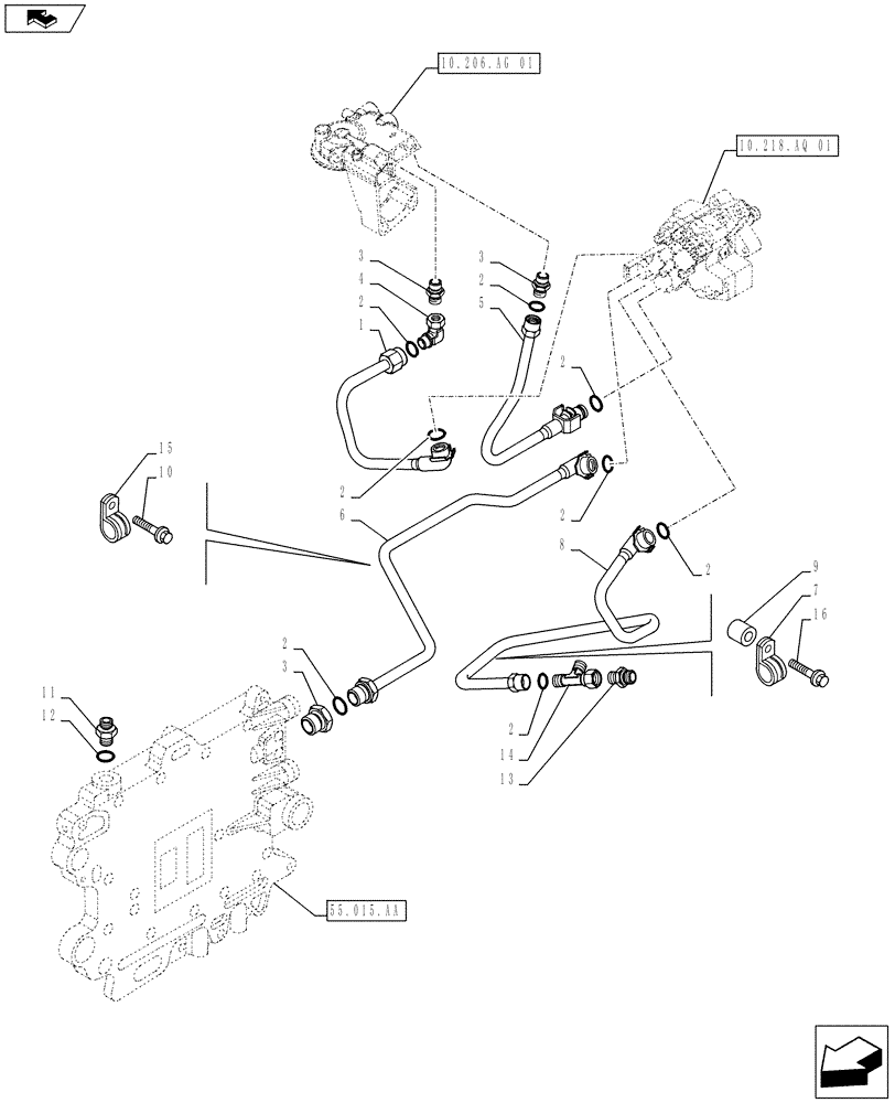 Схема запчастей Case F2CE9684U E026 - (10.210.AF) - FUEL LINE (10) - ENGINE