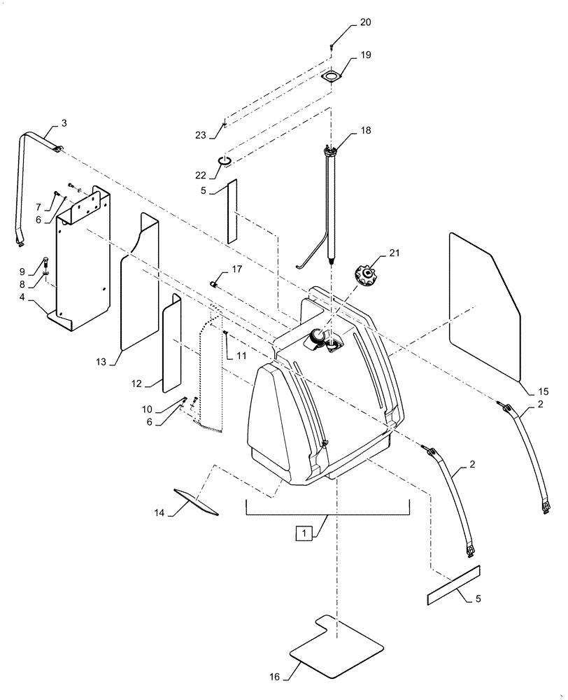 Схема запчастей Case 1150M WT/LGP - (10.216.AI[01]) - FUEL TANK (10) - ENGINE