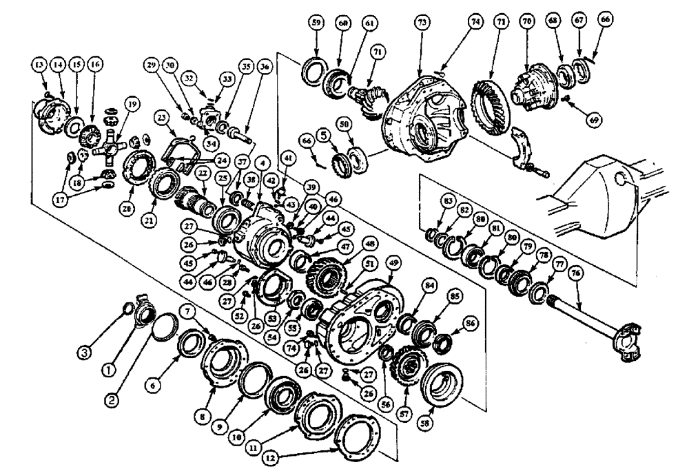 Схема запчастей Case 325 - (2.369A[03]) - INTERMEDIATE AXLE - DIFFERENTIAL (8900129022) (11) - AXLES/WHEELS