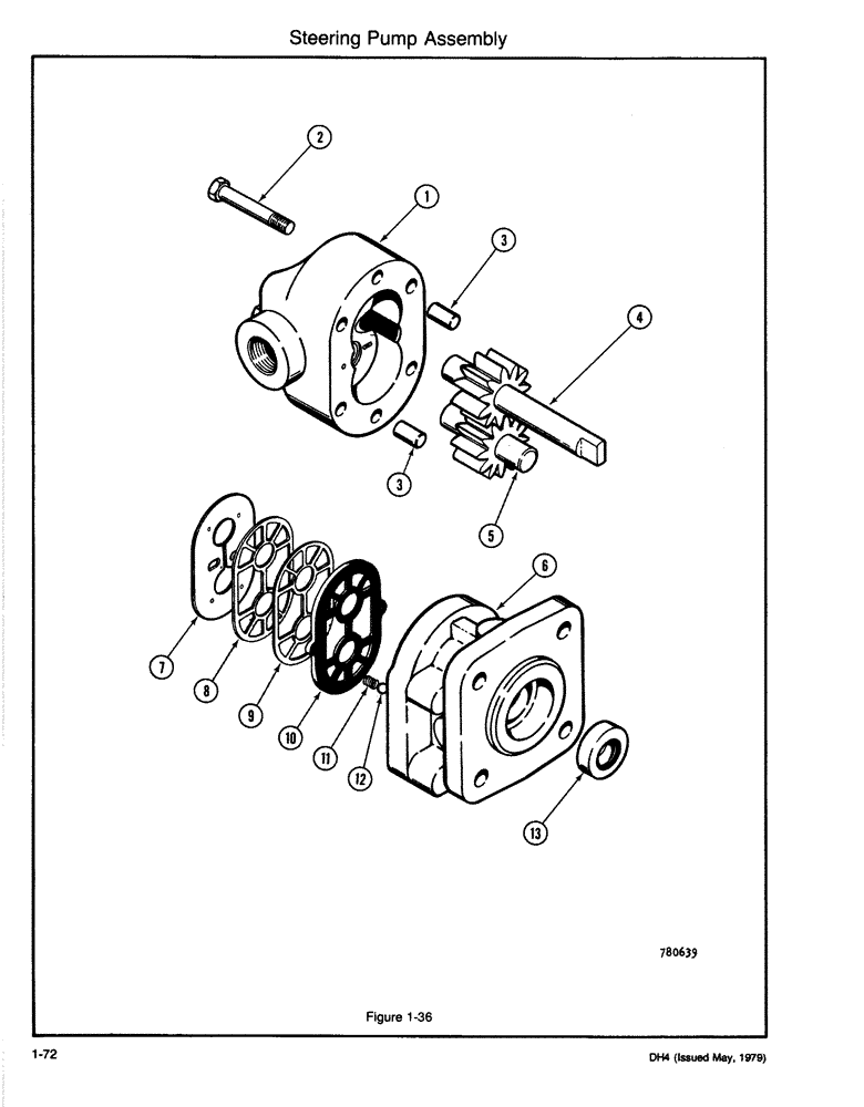 Схема запчастей Case DH4 - (1-72) - STEERING PUMP ASSEMBLY (41) - STEERING