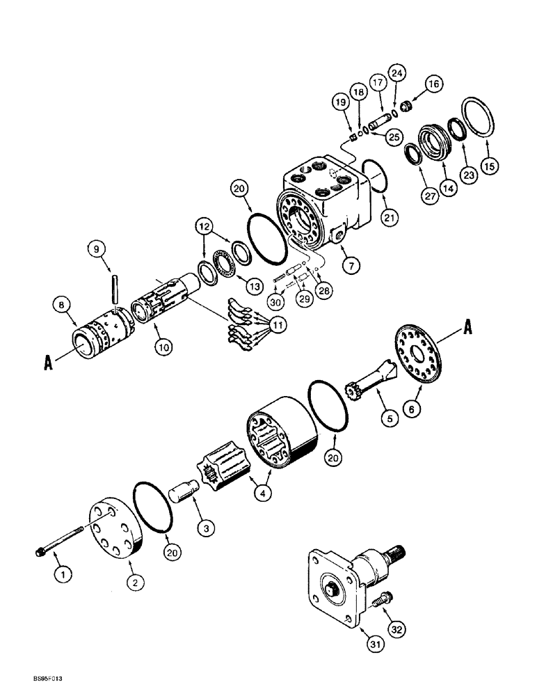 Схема запчастей Case 621B - (5-05) - STEERING CONTROL VALVE ASSEMBLY, 135604A1 (05) - STEERING
