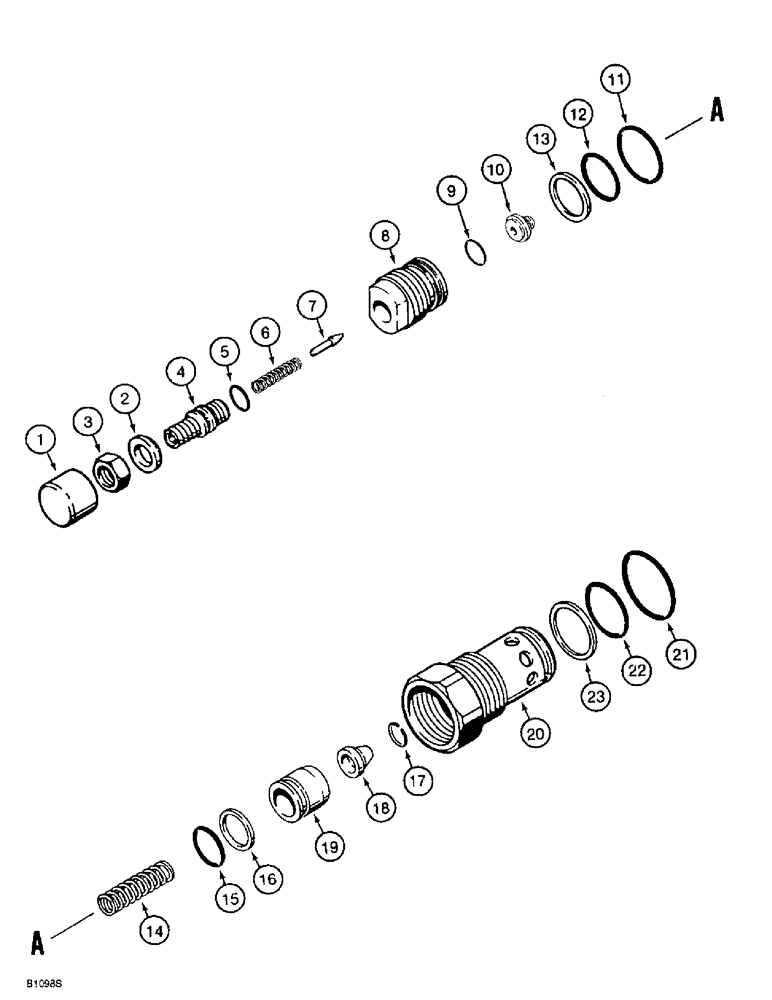 Схема запчастей Case 621B - (8-48) - CIRCUIT RELIEF VALVE, 1978297C2 (08) - HYDRAULICS