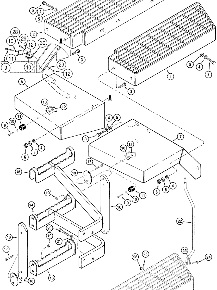 Схема запчастей Case 821C - (09-34) - FENDERS, REAR STEPS (09) - CHASSIS