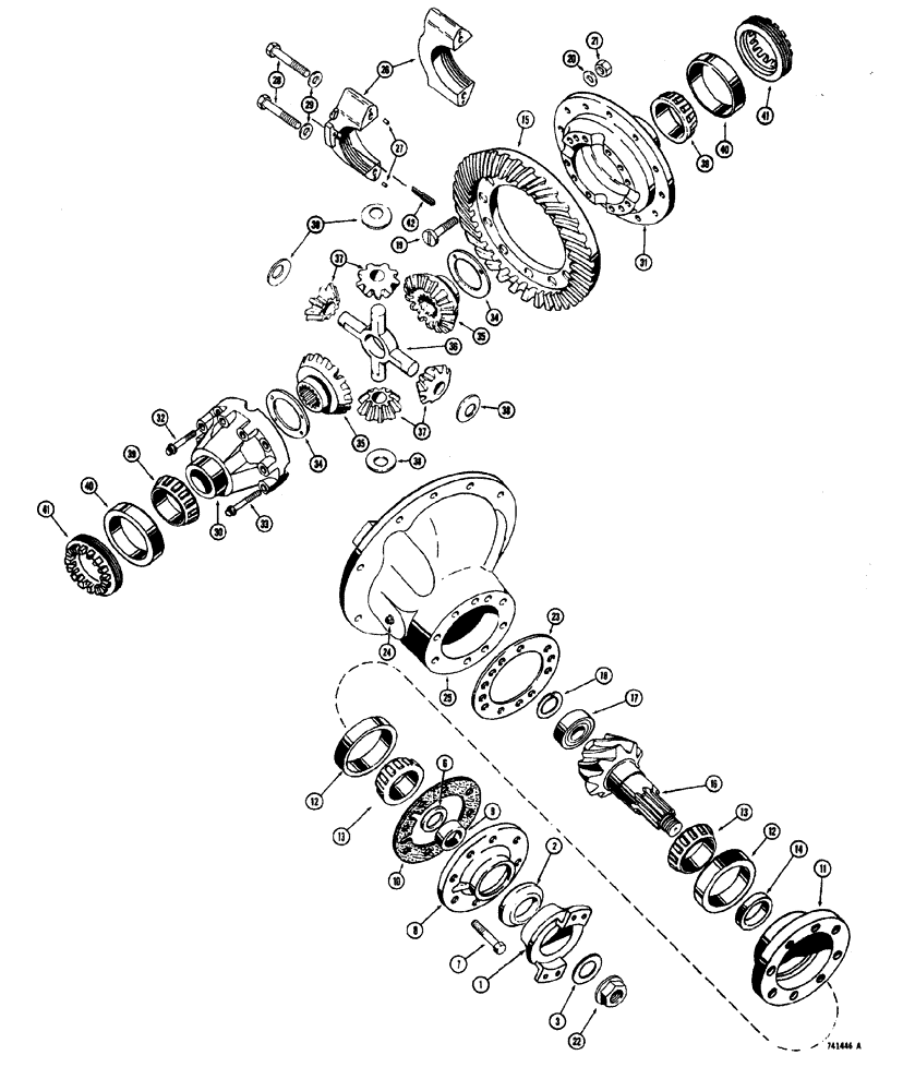 Схема запчастей Case W20 - (155A) - D71238 DIFFERENTIAL ASSEMBLY ROCKWELL STANDARD F36-3200-4-1113/5.29 (06) - POWER TRAIN