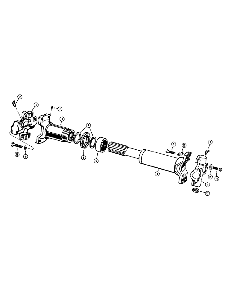 Схема запчастей Case W7E - (188) - A17301 REAR AXLE DRIVE SHAFT, A17300 FRONT AXLE DRIVE SHAFT, (06) - POWER TRAIN