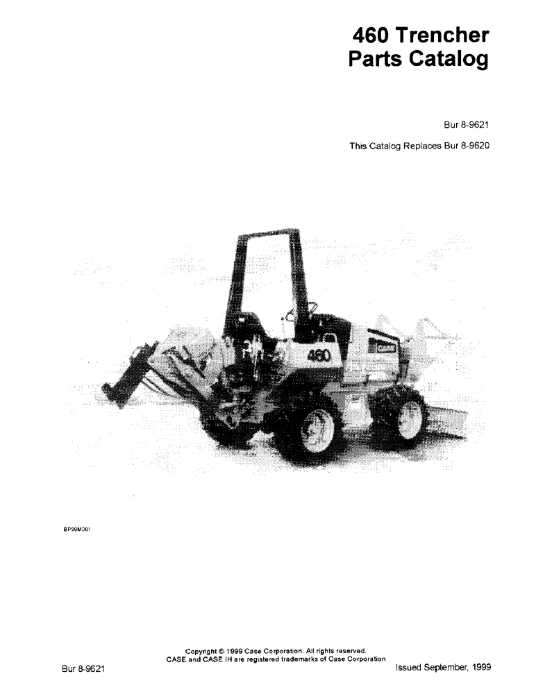 Схема запчастей Case 460 - (1-1) - 460 TRENCHER (00) - PICTORIAL INDEX