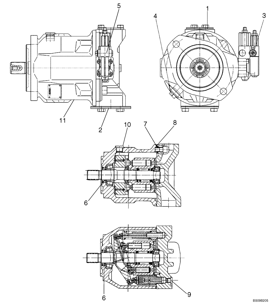 Схема запчастей Case 521E - (08-04A) - PUMP ASSY - P.I.N. N7F201209 AND AFTER (08) - HYDRAULICS