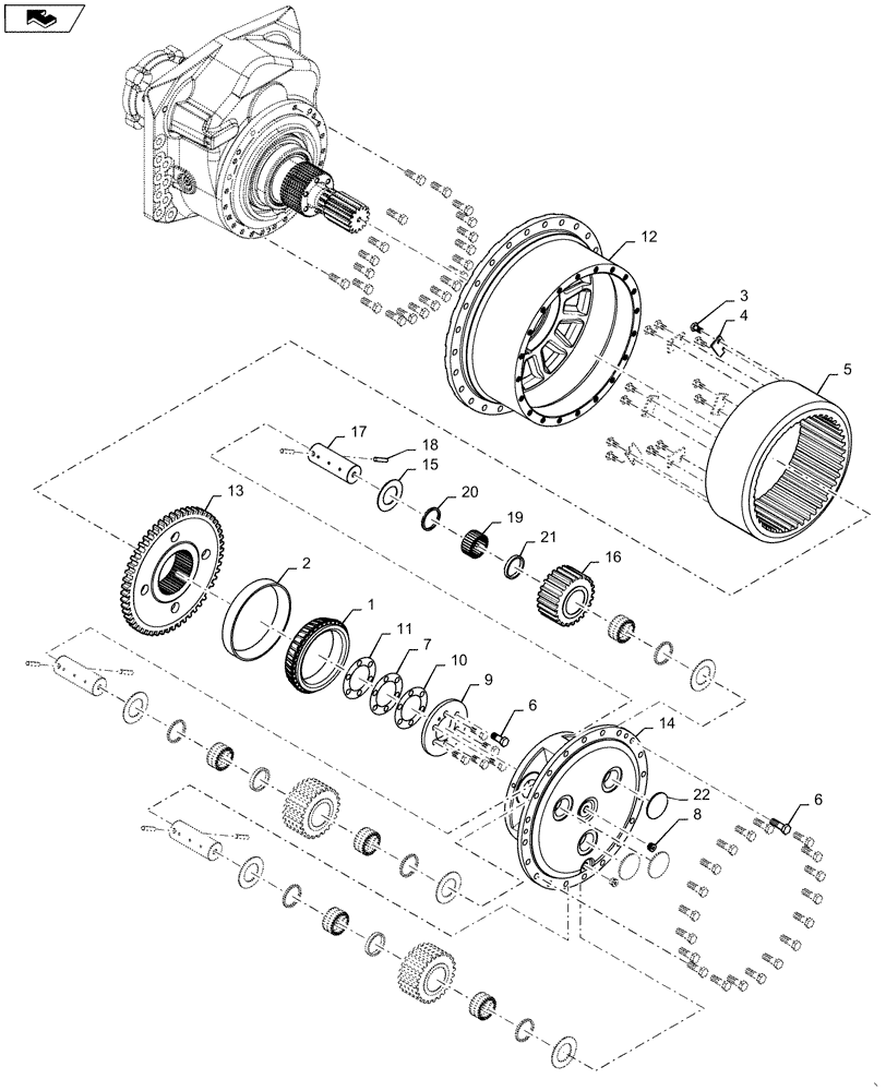 Схема запчастей Case 1650M WT/LGP - (48.130.AJ[03]) - FINAL DRIVE AND HUB ASSEMBLY (48) - TRACKS & TRACK SUSPENSION