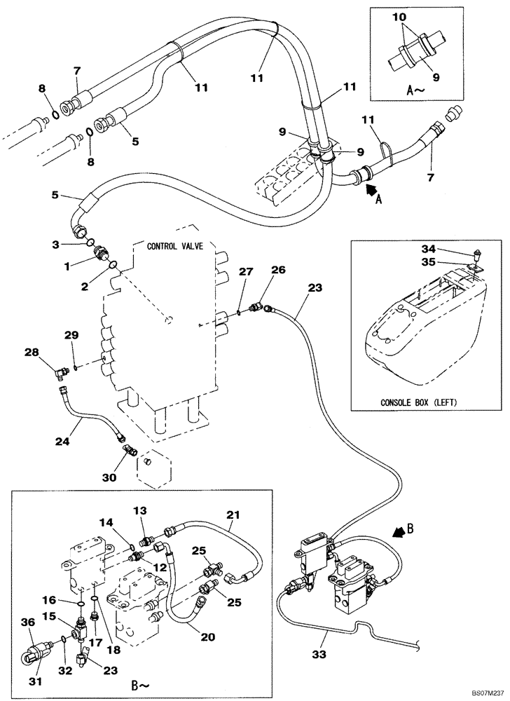 Схема запчастей Case CX135SR - (08-40) - HYDRAULICS, AUXILIARY - SINGLE ACTING CIRCUIT (08) - HYDRAULICS