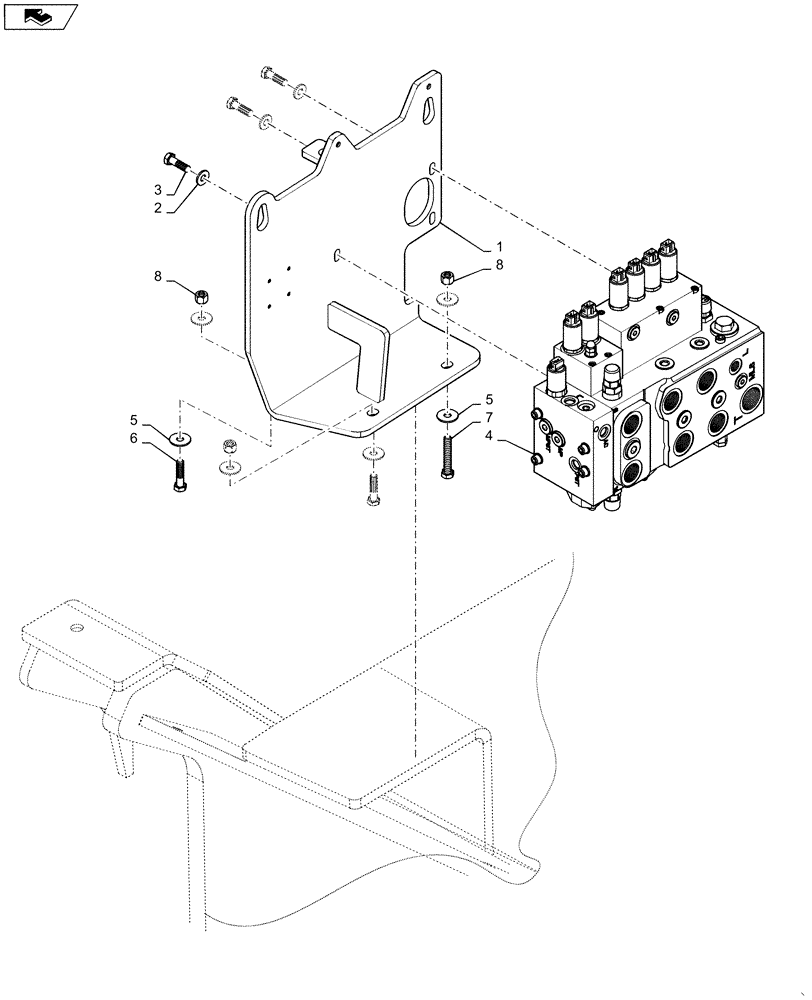 Схема запчастей Case 1150M WT/LGP - (35.102.AE[08]) - CONTROL VALVE - 3 SP (35) - HYDRAULIC SYSTEMS