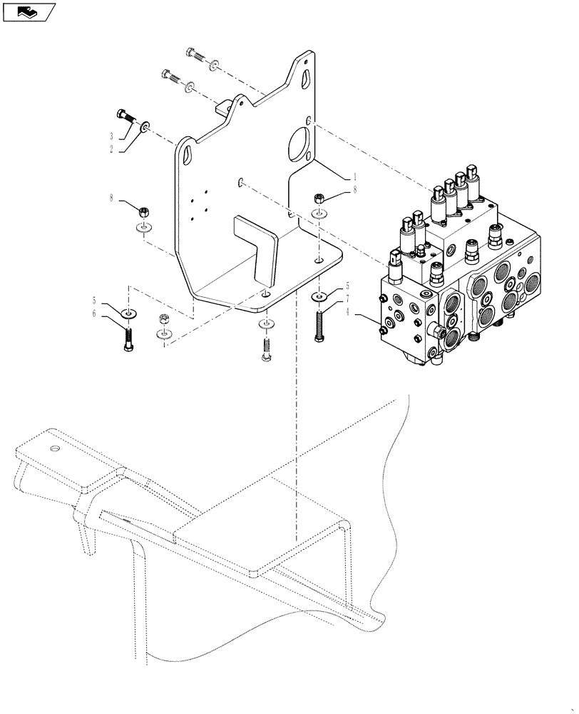 Схема запчастей Case 2050M XLT - (35.102.AE[03]) - CONTROL VALVE - 3 SP BD (35) - HYDRAULIC SYSTEMS