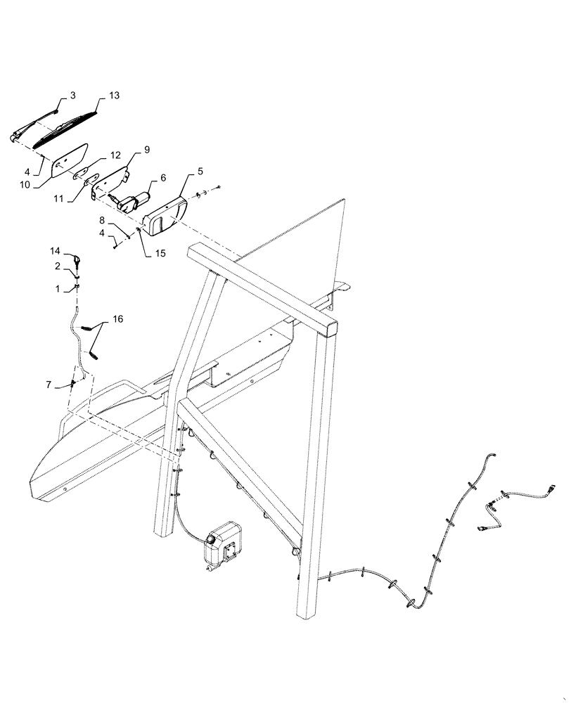 Схема запчастей Case 1650M XLT PAT - (55.518.020) - VAR - 784525 - CAB REAR WIPER (55) - ELECTRICAL SYSTEMS
