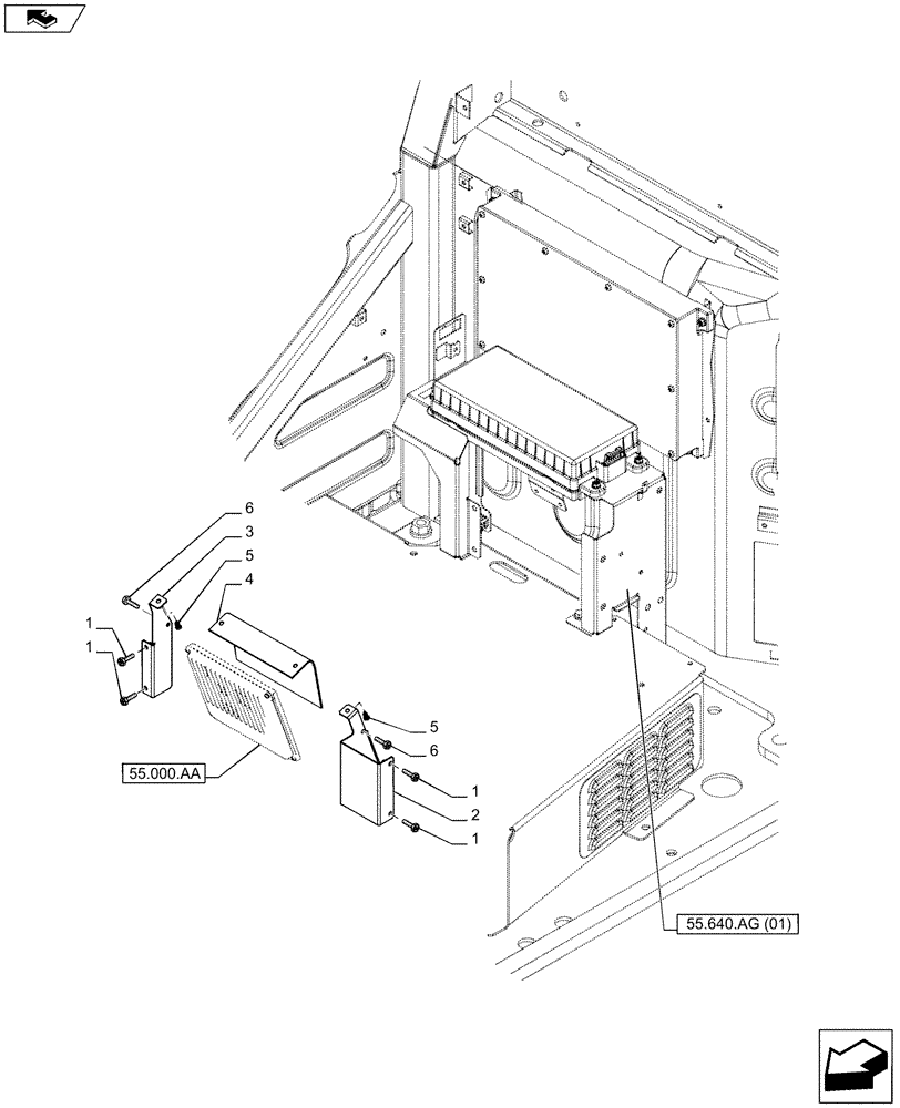 Схема запчастей Case AP-4LE2XASS01 - (55.015.AA) - ENGINE CONTROL UNIT (55) - ELECTRICAL SYSTEMS
