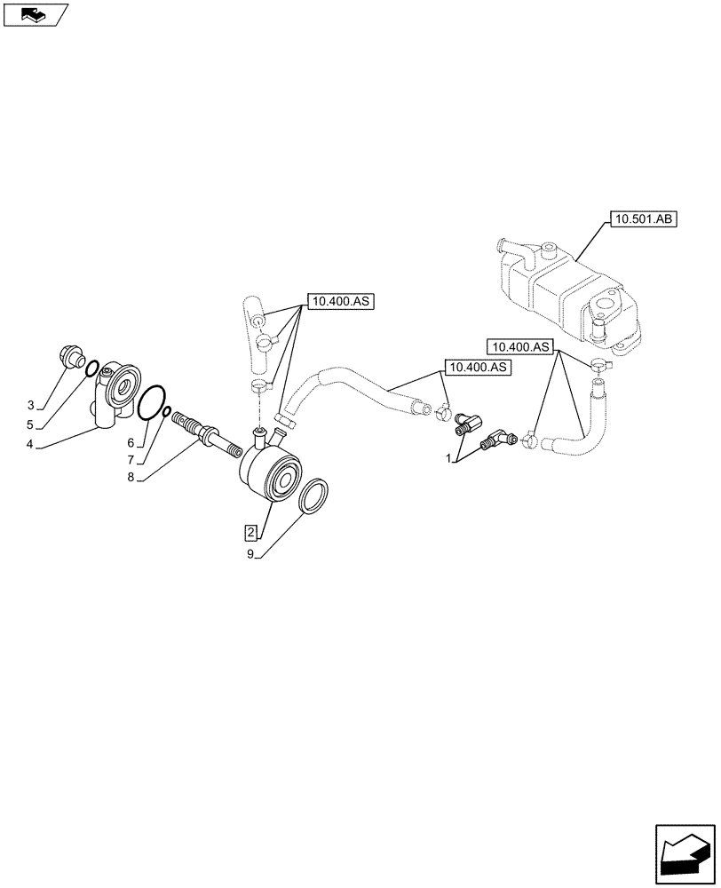 Схема запчастей Case AP-4LE2XASS01 - (10.408.AO) - ENGINE OIL COOLER (10) - ENGINE
