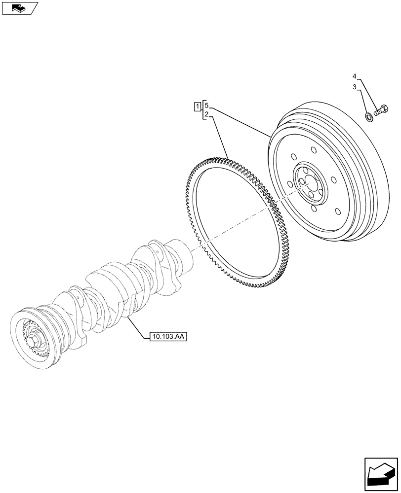 Схема запчастей Case AP-4LE2XASS01 - (10.103.AH) - ENGINE FLYWHEEL (10) - ENGINE
