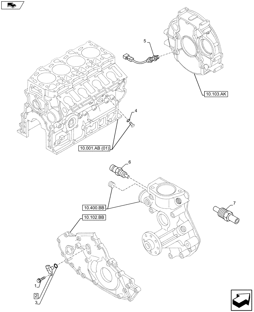 Схема запчастей Case AP-4LE2XASS01 - (55.015.AD) - ENGINE TIMER SENSOR (55) - ELECTRICAL SYSTEMS