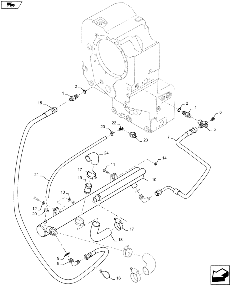 Схема запчастей Case 721B - (6-02) - TRANSMISSION HYDRAULIC CIRCUIT (06) - POWER TRAIN