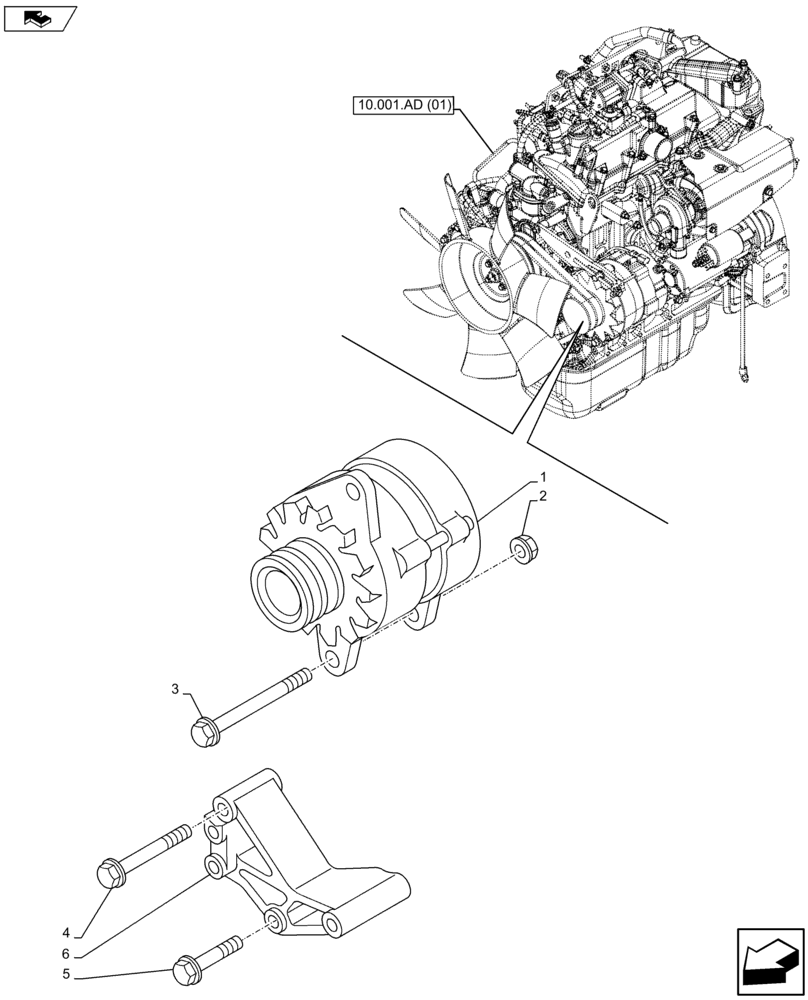 Схема запчастей Case AP-4LE2XASS01 - (55.301.AA) - ALTERNATOR (55) - ELECTRICAL SYSTEMS