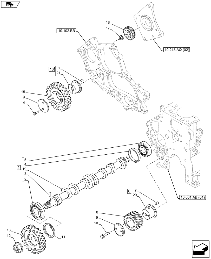 Схема запчастей Case AP-4LE2XASS01 - (10.106.AA) - CAMSHAFT (10) - ENGINE