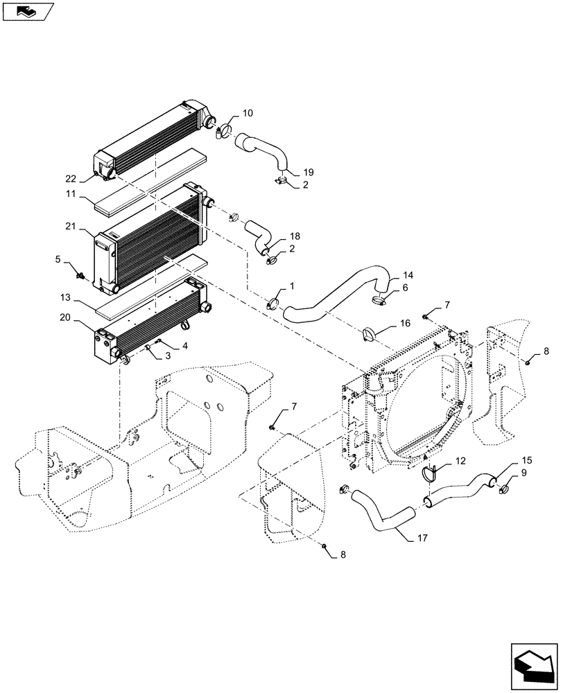 Схема запчастей Case TV380 - (10.400.02[01]) - COOLING SYSTEM (10) - ENGINE