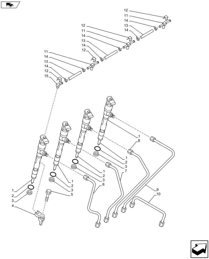 Схема запчастей Case AP-4LE2XASS01 - (10.218.AE) - FUEL INJECTOR SYSTEM (10) - ENGINE