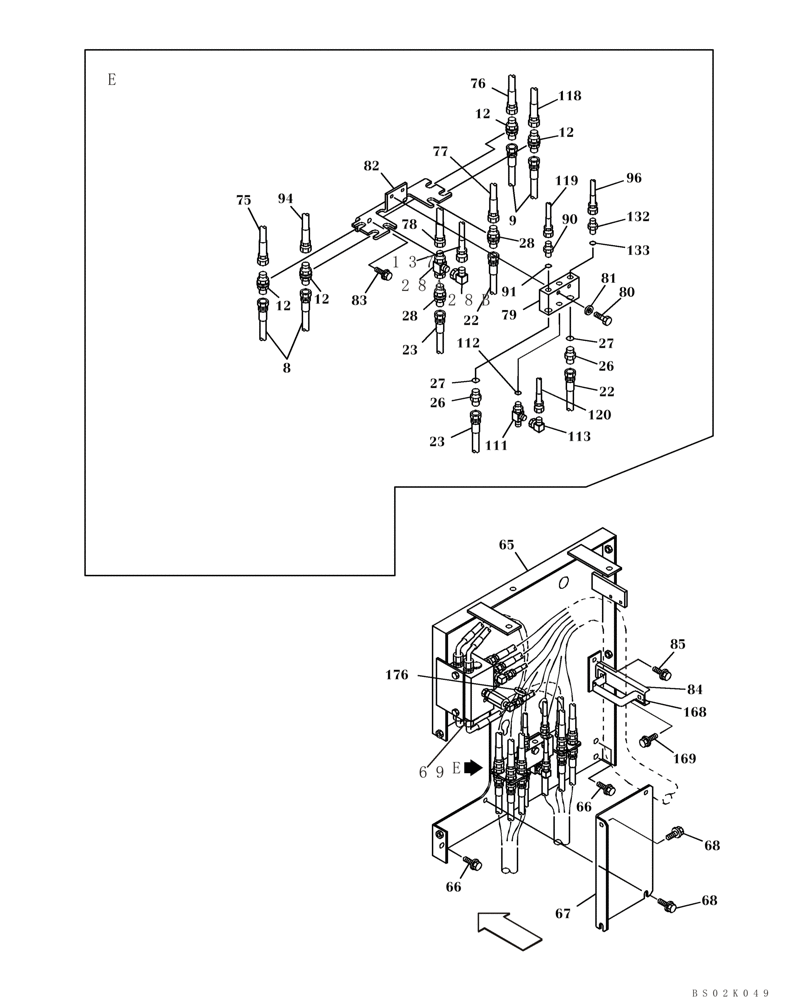 Схема запчастей Case CX330 - (08-30) - PILOT CONTROL LINES, PARTITION - MODELS WITH LOAD HOLD (08) - HYDRAULICS
