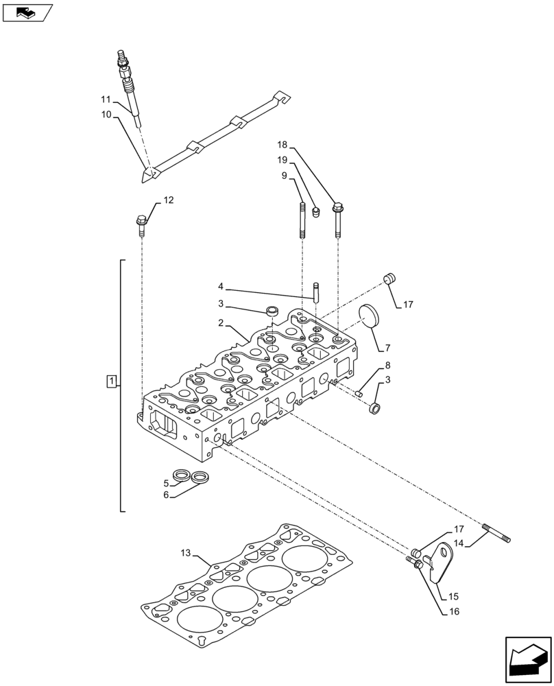 Схема запчастей Case AP-4LE2XASS01 - (10.101.AA) - CYLINDER HEAD (10) - ENGINE
