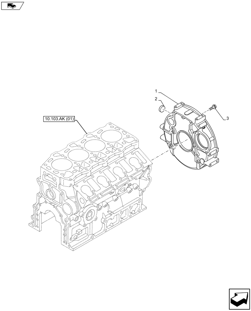 Схема запчастей Case AP-4LE2XASS01 - (10.103.AK[01]) - FLYWHEEL & HOUSING (10) - ENGINE