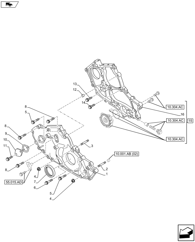 Схема запчастей Case AP-4LE2XASS01 - (10.102.BB) - TIMING GEAR HOUSING (10) - ENGINE