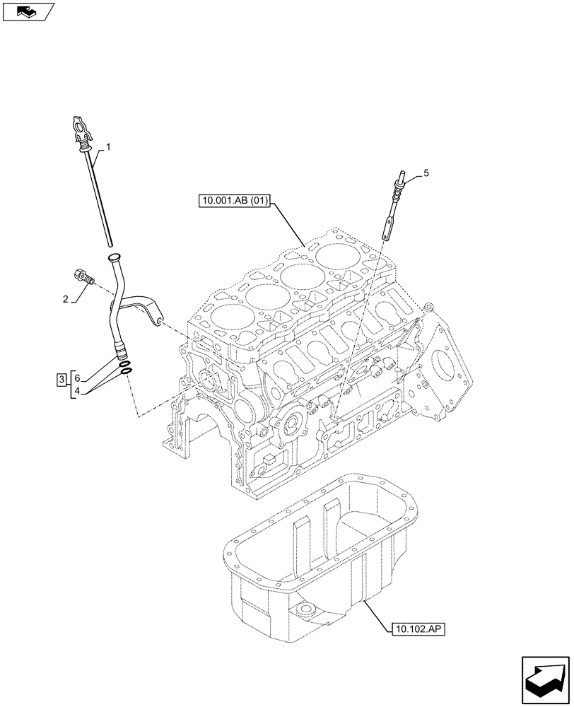Схема запчастей Case AP-4LE2XASS01 - (10.304.AS) - DIPSTICK (10) - ENGINE